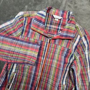 Christopher & Banks Plaid Zip Up Jacket Women's Size‎ L Red Green Blue